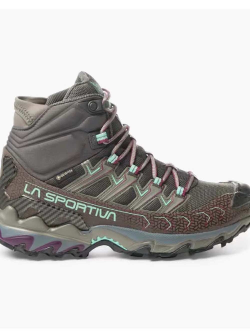 La Sportiva Ultra Raptor II Mid GTX Hiking Boots Grey Teal Size 7 - No Insoles
